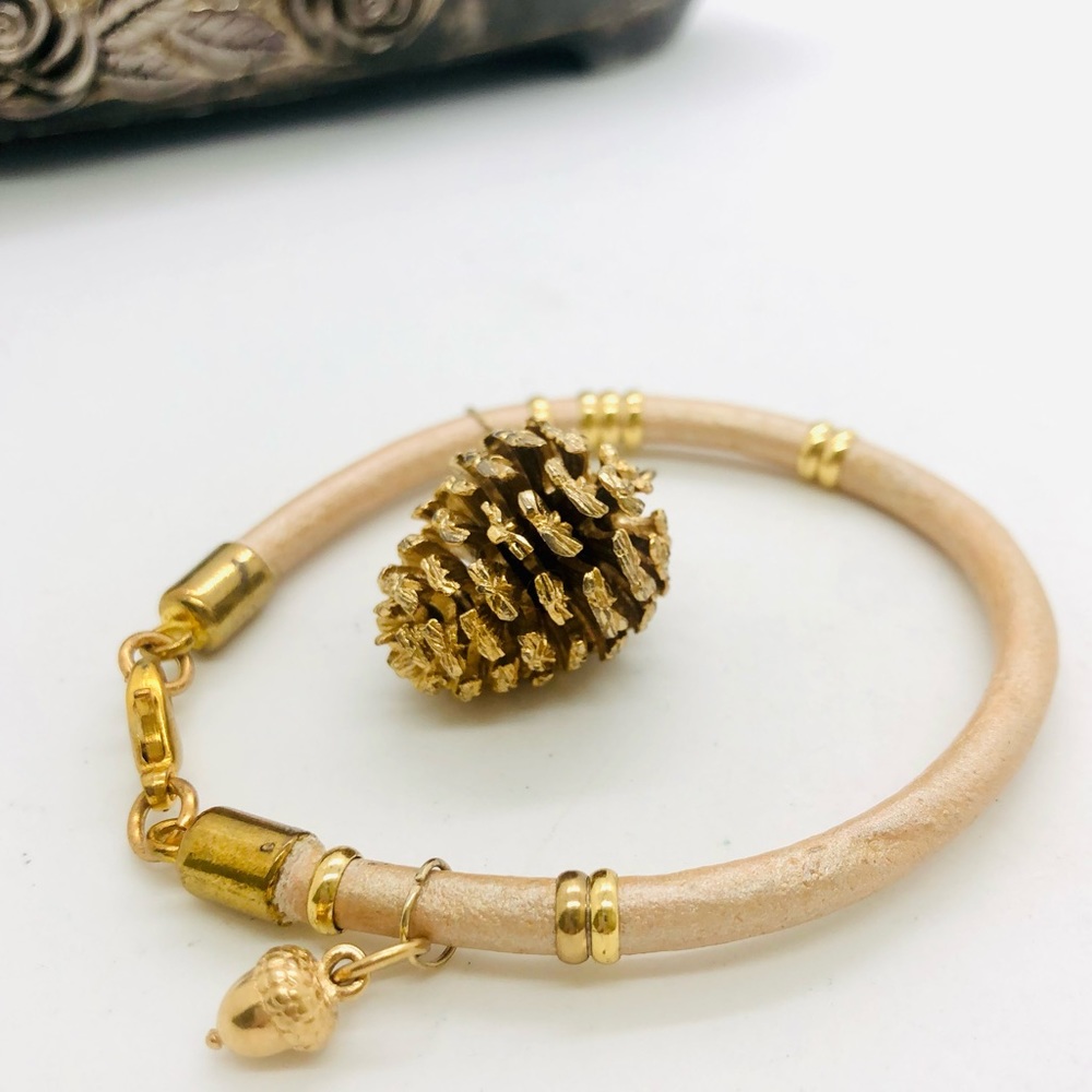 Vintage Pine Cone Pendant & Acorn Bracelet